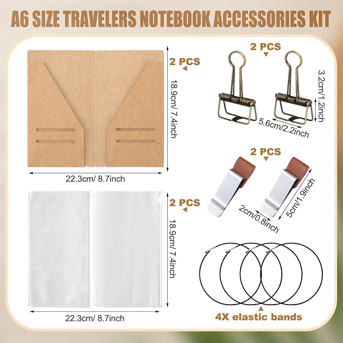 Mooliwe Journal Notebook Accessories Kit Include Travel Kraft File Folder - Image 2