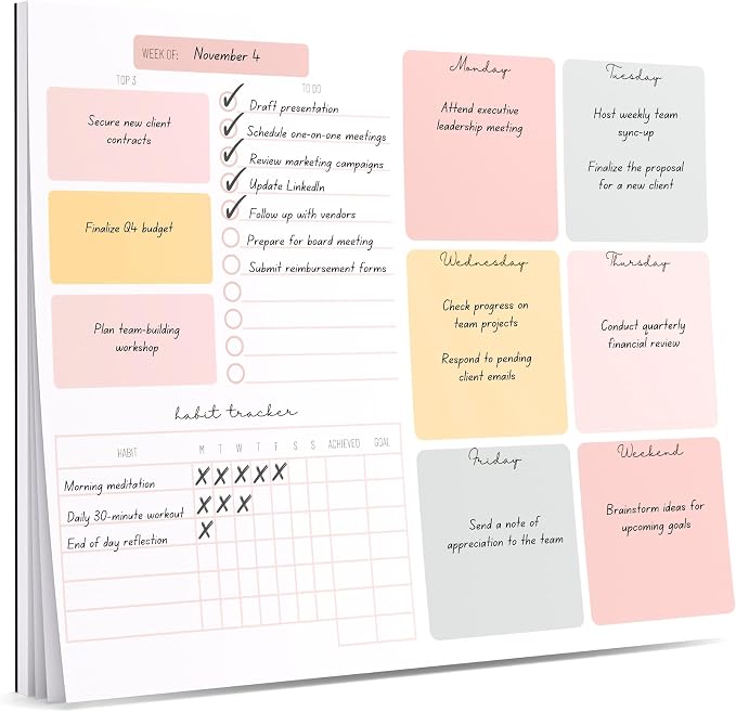 Lamare Weekly Planner Notepad – Premium Undated Weekly To Do List Notepad by Lamare
