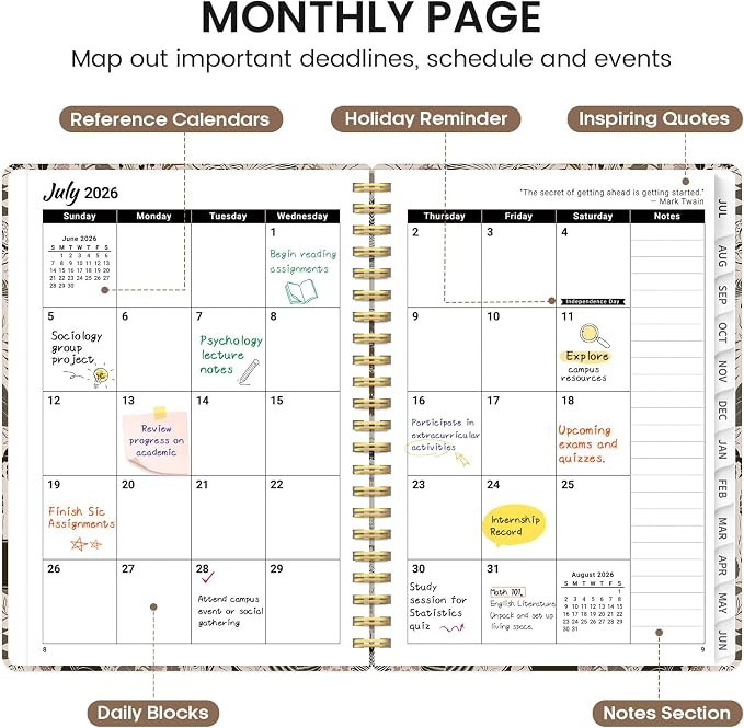 Planner 2026-2027, Academic Monthly and Weekly Calendar Planner - Image 2