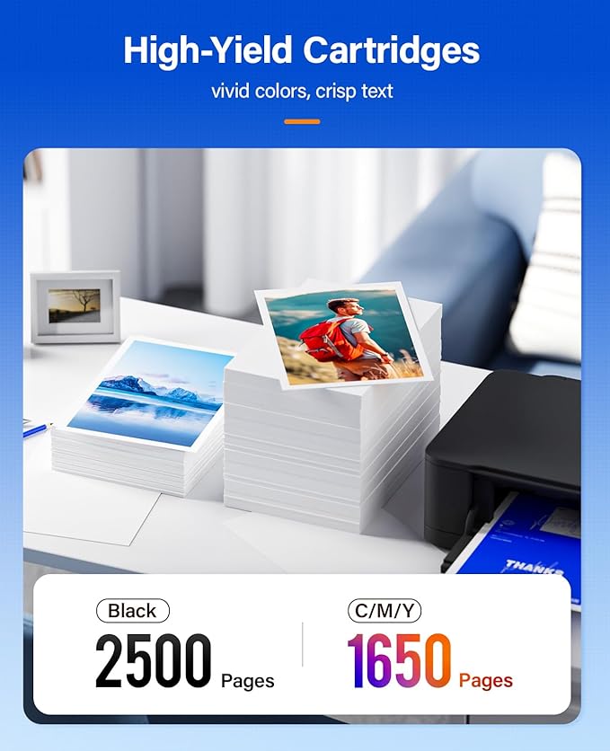 936e 936XL High Yield Ink Cartridges with Chip 4-Pack Set Replacement for HP 936 936e Ink Works with HP OfficeJet Pro 9125e 9135e 9110b 9128e 9130b 9122e 9120e 9730e Printers Black Cyan Magenta Yellow-DeskLoop Office