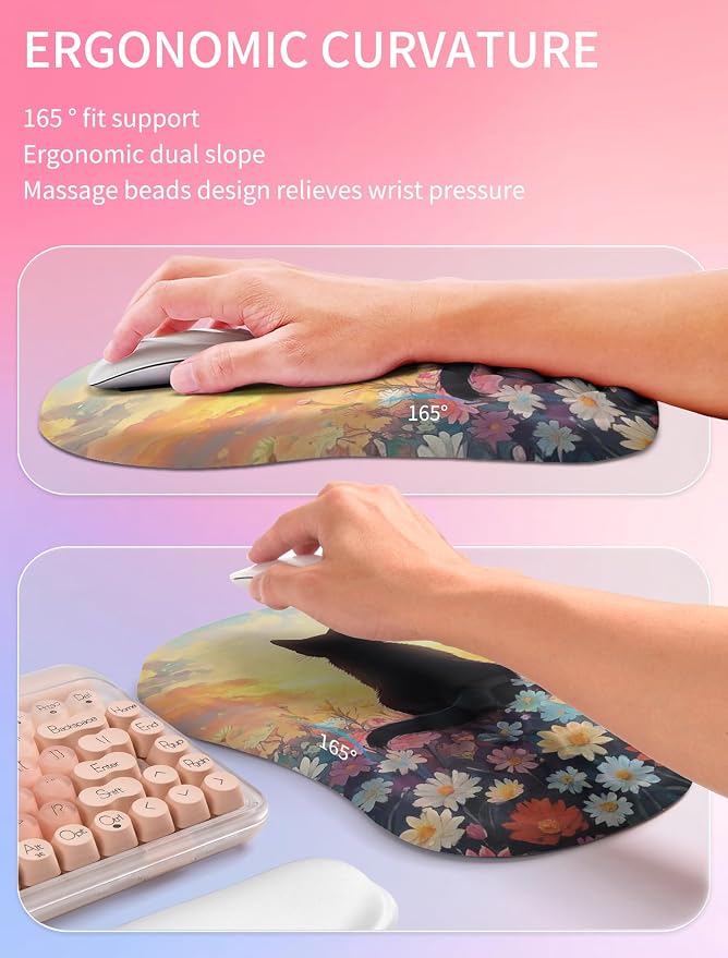 Hokafenle 2in1 Combination, Wave Keyboard Wrist Rest and Ergonomic Curvature - Image 3