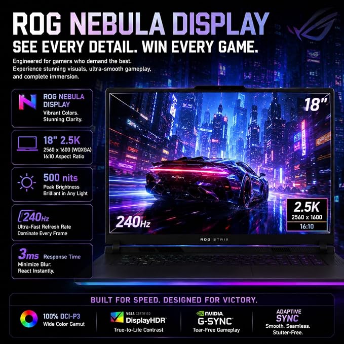 ASUS ROG Strix G18 18" Gaming Laptop, Intel Ultra 9 Processor 275HX, 2.5K - Image 4