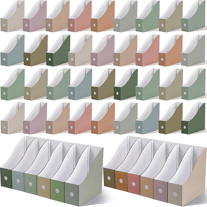 Colarr 48 Pcs Cardboard Magazine Holders 12 Colors Magazine Storage Box by Colarr
