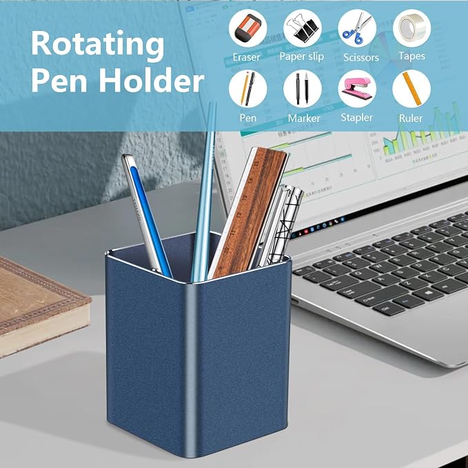 Pen holder, square pen cup, Metal pen pencil holder, desktop pencil cup - Image 3