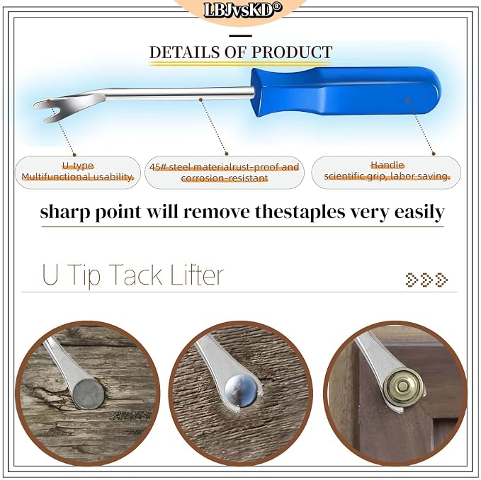 Upholstery Carpet Staple Remover and Nail Puller Remover Tool Set - Image 5