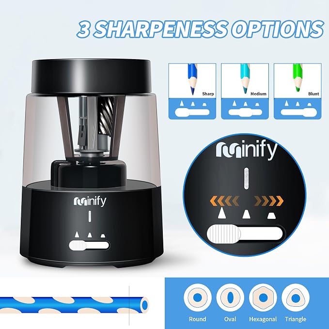 Pencil Sharpener Electric Pencil Sharpener Heavy Duty Blade Rechargeable - Image 3