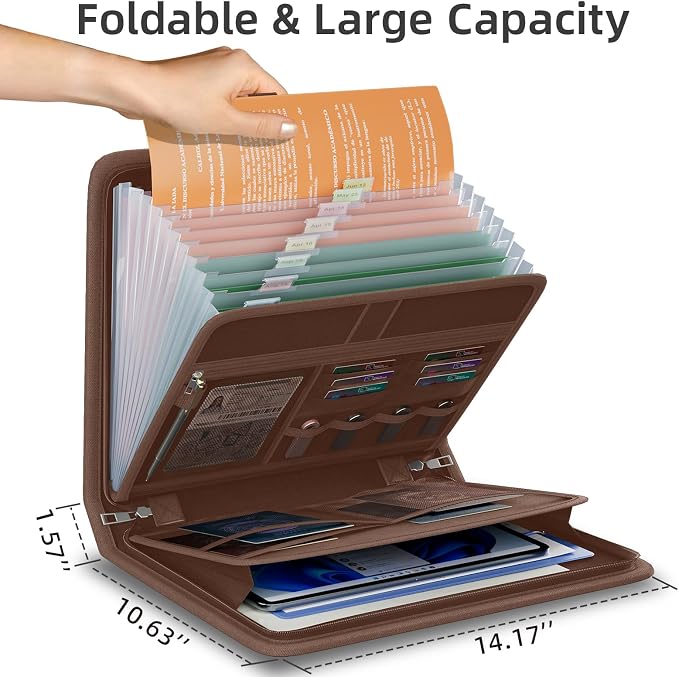Fireproof Accordion File Organizer, Portable Expanding File Folder - Image 7