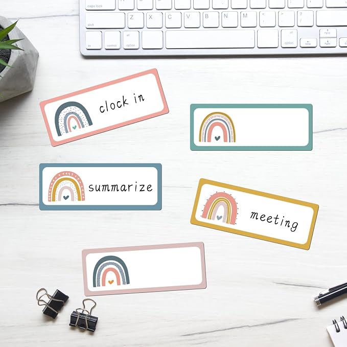 50pcs Magnetic Dry Erase Labels Reusable Magnetic Name Tags Boho Magnetic Labels - Image 4
