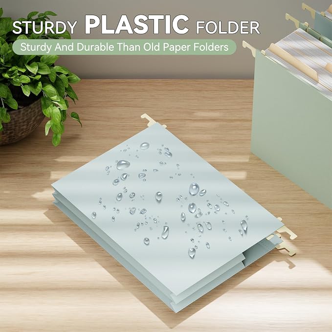 Plastic Extra Wide Hanging File Folder Letter Size, Heavy Duty Reinforced 3" - Image 2