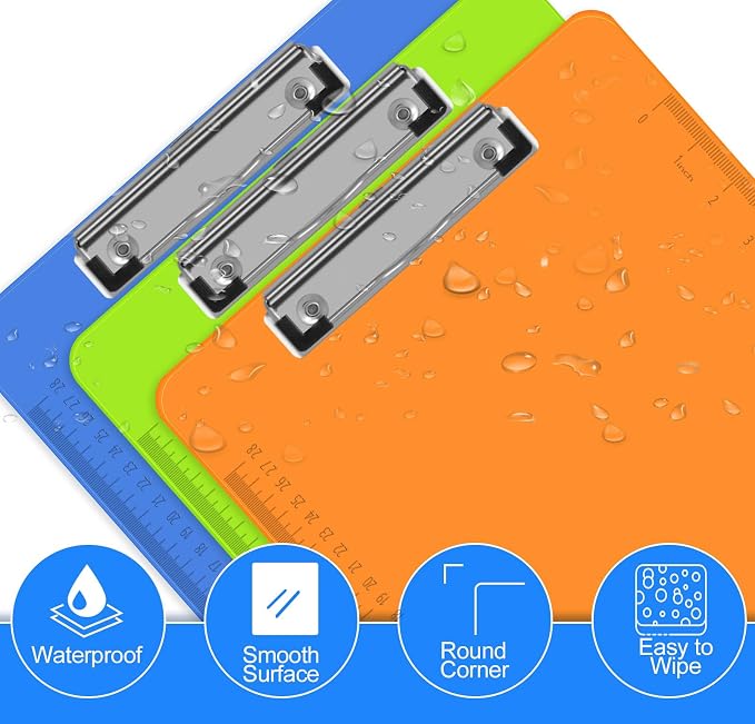 HERKKA 15 Pack Plastic Clipboards, Low Profile, Standard A4 Letter Size - Image 6