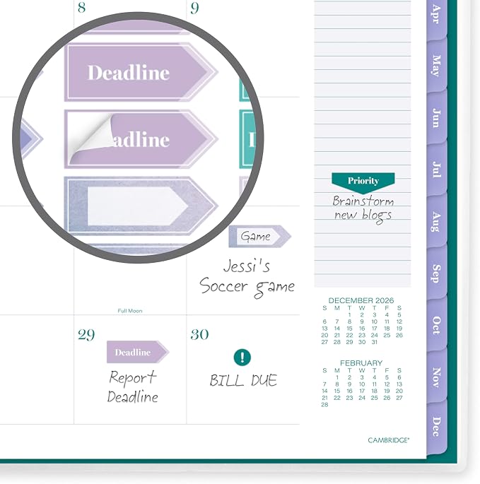 Mead Cambridge 2027 Planner, Weekly & Monthly, 8.5" x 11", Ombre Mist - Image 6