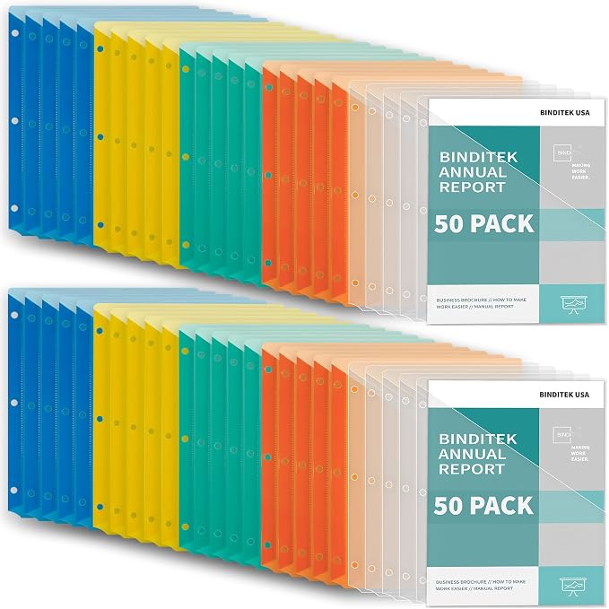 Binditek 50 Pack Poly Slash File Jackets by Binditek