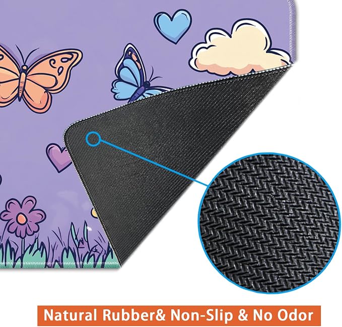 Keyboard Mat, Large Mouse Pad, Flower and Butterfly - Image 5