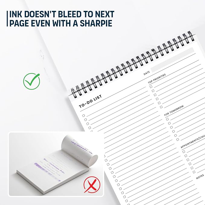 Of a Happy Kind To Do List Spiral Notepad 8.5x11 52 Sheets - Image 4