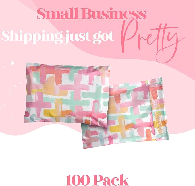 Pretty Package Store 6x9 Designer Poly Mailer 100 Pack Heavy Duty Waterproof - Image 2