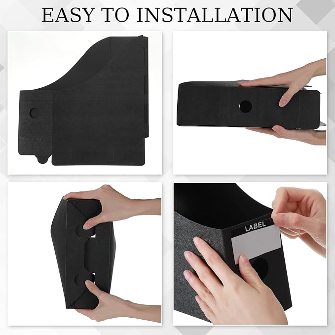 Geyee 12 Pack Magazine File Holder Plastic Desk Organizer Magazine Holder - Image 5