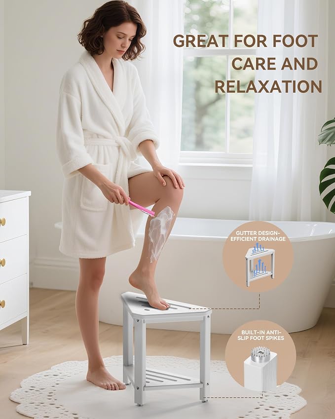 Shower Foot Rest 15in, HDPE Waterproof Shower Stool - Image 3