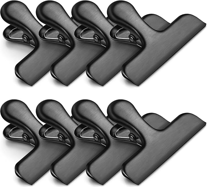 Bag Clips, Heavy Duty Stainless Steel Chip Clips, 8 Pack Food Bags Clamp Great by FINDMAG