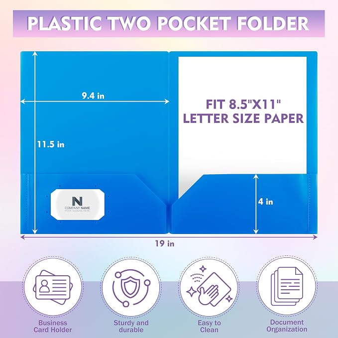 pmybupo 6 Pack Plastic Folders - Image 2