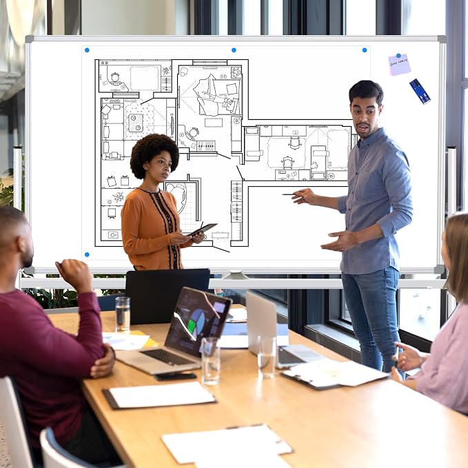 BSTPCOO Rolling Whiteboard on Wheels 72x48 inch, Large Double-Sided White Board - Image 6