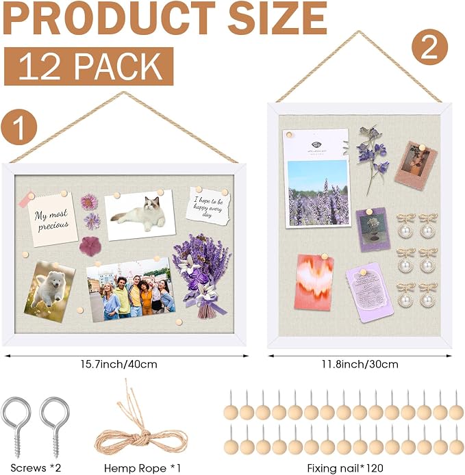 Teling 12 Pack Wood Bulletin Boards - Image 2