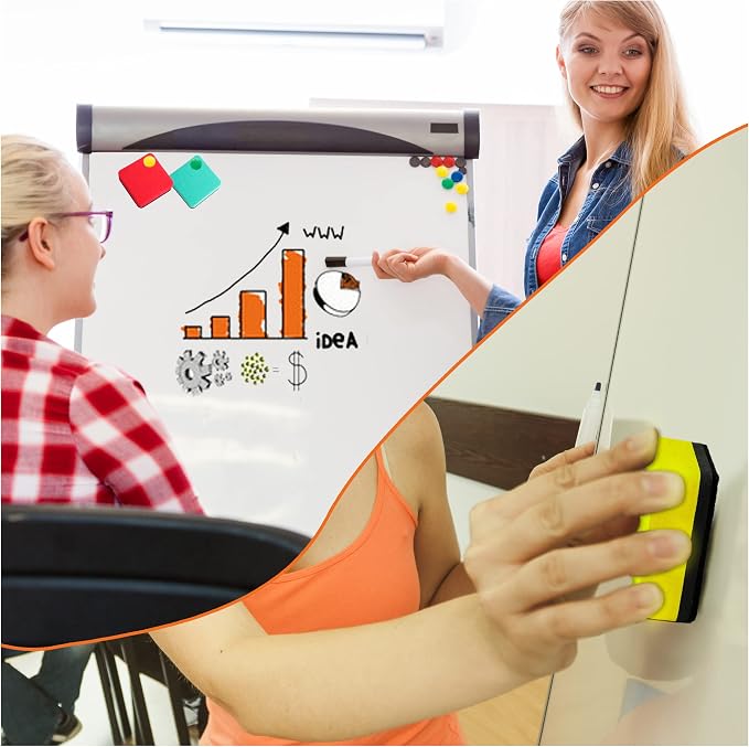 LOCONHA Dry Erase Markers, 48 Pack Magnetic Whiteboard & Chalkboard Cleaners - Image 7