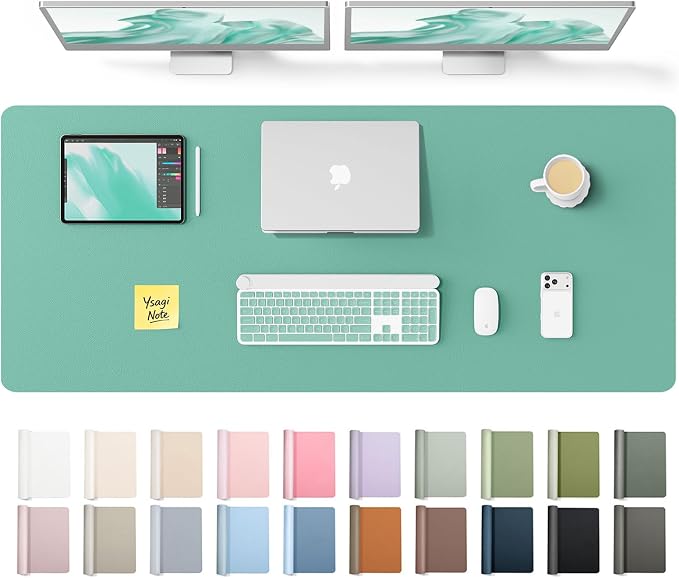YSAGi Leather Desk Pad Protector, Office Desk Mat, Large Mouse Pad, Non-Slip PU by YSAGi