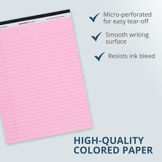 ROARING SPRING Enviroshades Pink Legal Pads, 3 Pack, Legal Ruled Recycled - Image 4