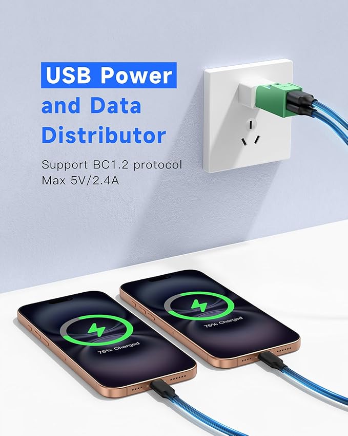 FORIDA 3 Ports USB 3.0 Adapter, USB Hub with 1 USB 3.0 and 2 USB 2.0 Ports, Portable USB Port Splitter for Keyboard, Mobile Hard Disk, U Disk, Camera, Mouse, etc (Green)-DeskLoop Office