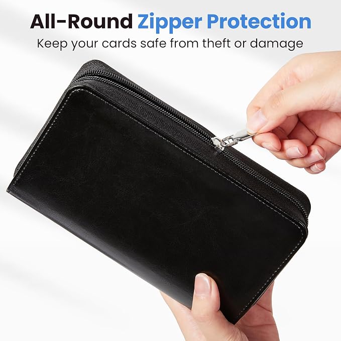 Sooez Zip-Enclosed Business Card Holder Organizer, Professional Credit Card - Image 2