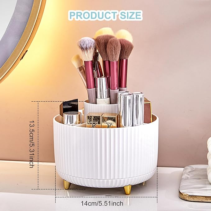 Cayxenful Pencil Holder For Desk, 5 Slots 360°Degree Rotating Desk Organizers - Image 6
