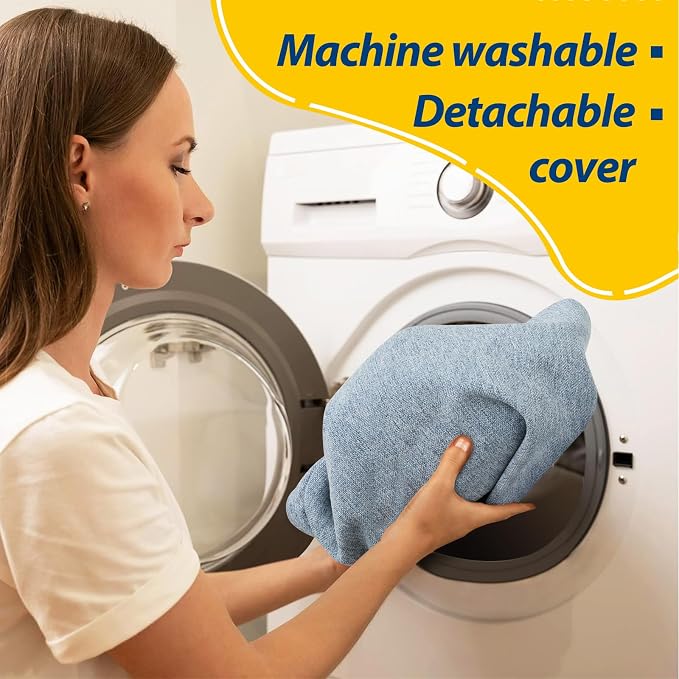 AAAAAcessories D-Shaped Chair Cushions, Machine-Washable Cover, Light Blue - Image 4