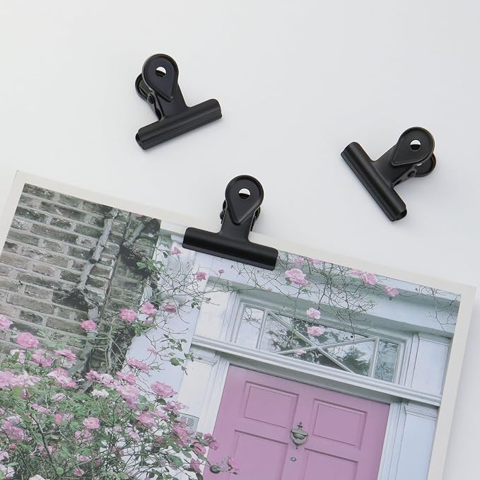 Xiaoyztan Mini Clips, 40mm Wide Metal Black Bulldog Clips Paper Clip Binder - Image 5