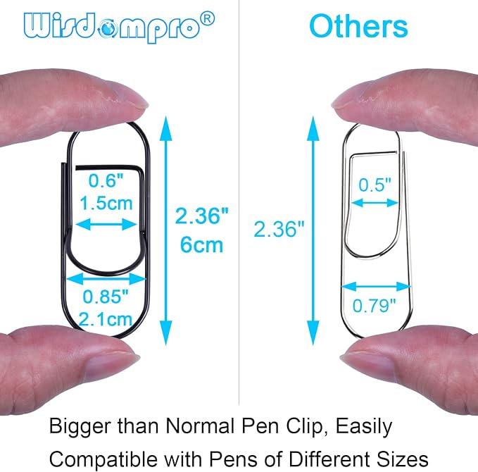 Wisdompro Pen Clip, 12 Pack Stainless Steel Pencil Clip Holder - Image 3