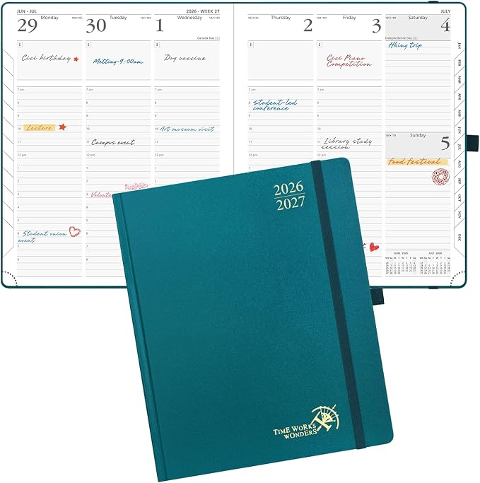 POPRUN 2026-2027 Academic Planner, Large Size 8.5" x 10.5", Weekly and Monthly by POPRUN