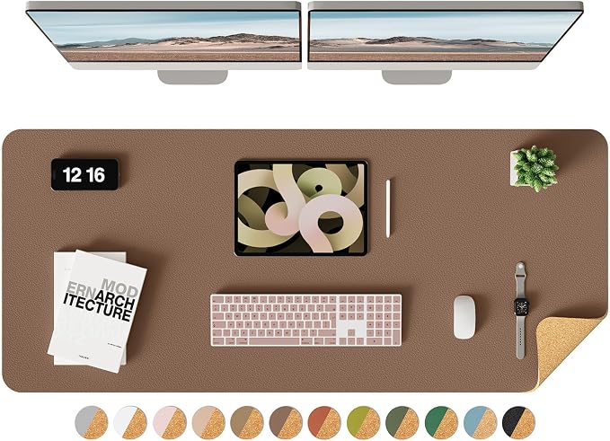 YSAGi Eco Cork Desk Pad, Double-Sided Desk Pad Protector, Large Mouse Pad by YSAGi