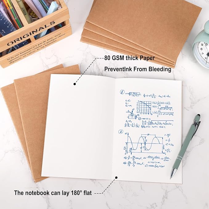 EOOUT 24 Pack Blank Kraft Notebooks, A5 Journals Notebook Bulk, Unlined Paper - Image 4