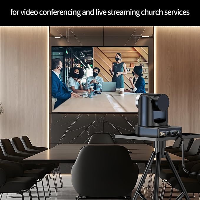 4K PTZ Camera with 20X Optical Zoom & AI Auto Tracking, HDMI/SDI/USB3.0/RJ45 Multi-Interface for Live Streaming, Video Conference & Church Events, vMix/Zoom/OBS Compatible-DeskLoop Office
