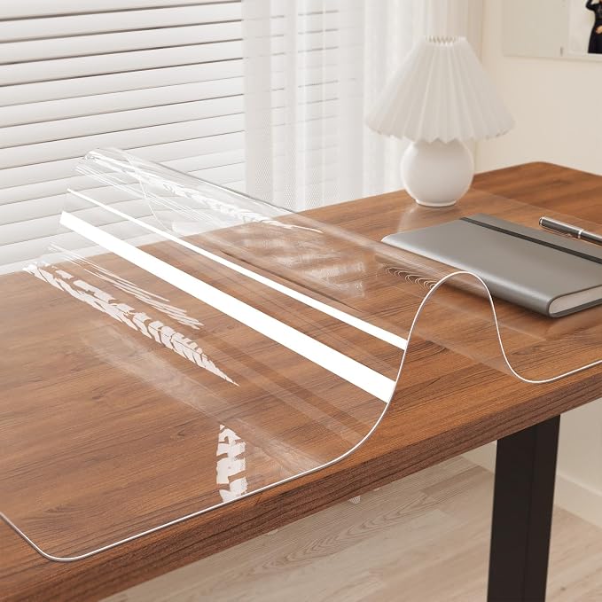 Oterri Clear Writing Desk Pad, 12’’x36” Heat Resistant Waterproof PVC Round by Oterri
