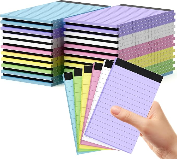 48 Pack Colored Mini Notepad Small Note Pad 3 x 5 Server Note Pads Writing Pads by notepads