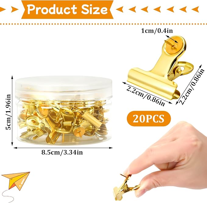 SANNIX 20 Pcs Metal Push Pin Clips 22mm - Image 2