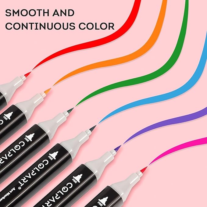 168 Colors Alcohol Markers Brush Tip Dual Tip Art Markers for Kids Marker Pens with Pen Holder and Carry Bag for Adult Coloring Painting Supplies Perfect for Painting, Coloring, Sketching and Drawing-DeskLoop Office