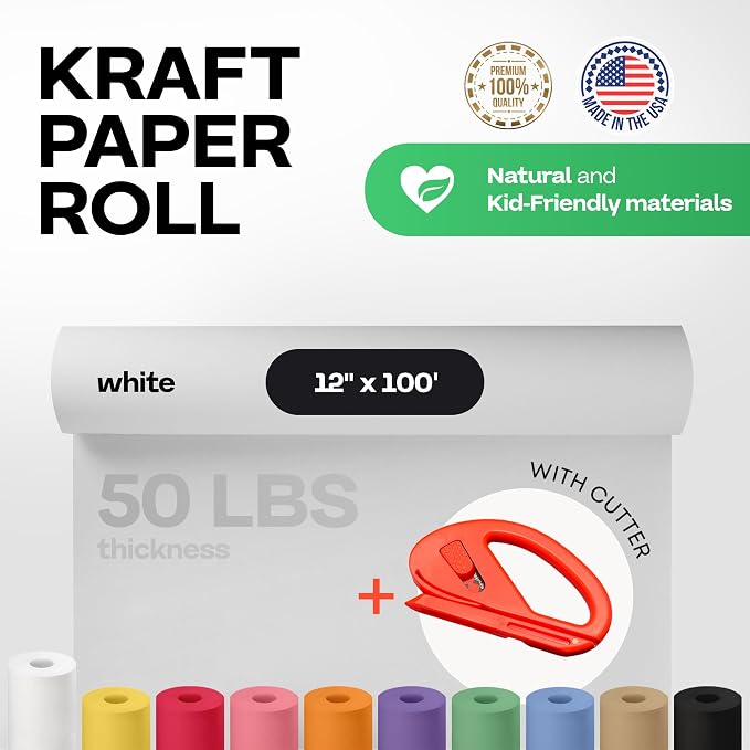 White Kraft Paper Roll 12" x 1200" - Image 2