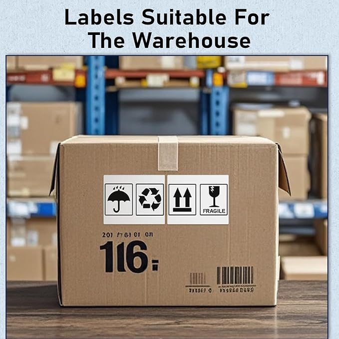 M100 Square Label 1.96'' x 3.14'' (50x80mm), Compatible with Label Maker M110/ M220/ M221/ M120/ M250/M260, White, 100 Labels/Roll, Multi-Purpose Adhesive Thermal Labels, Black on White-DeskLoop Office