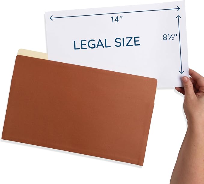 Blue Summit 10 Redwell Folders Legal Size, 3.5” Red Rope Expandable Pockets - Image 2