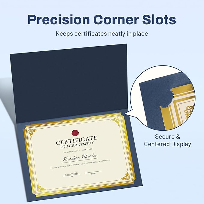 SUNEE Certificate Holders, Diploma Covers Gold Foil Border, - Image 3