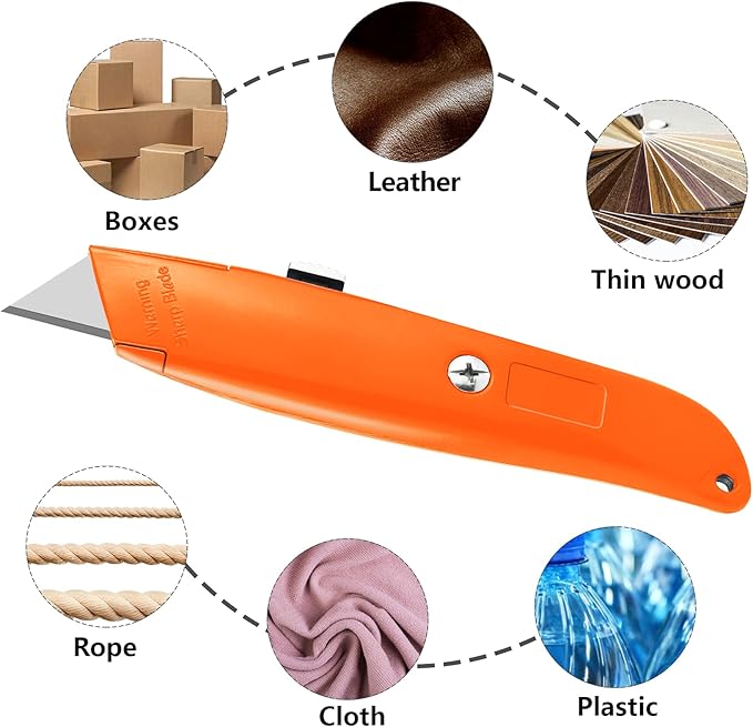 DIYSELF 2Pack Utility Knife Box Cutter Retractable Blade Heavy Duty PVC Pipe - Image 3