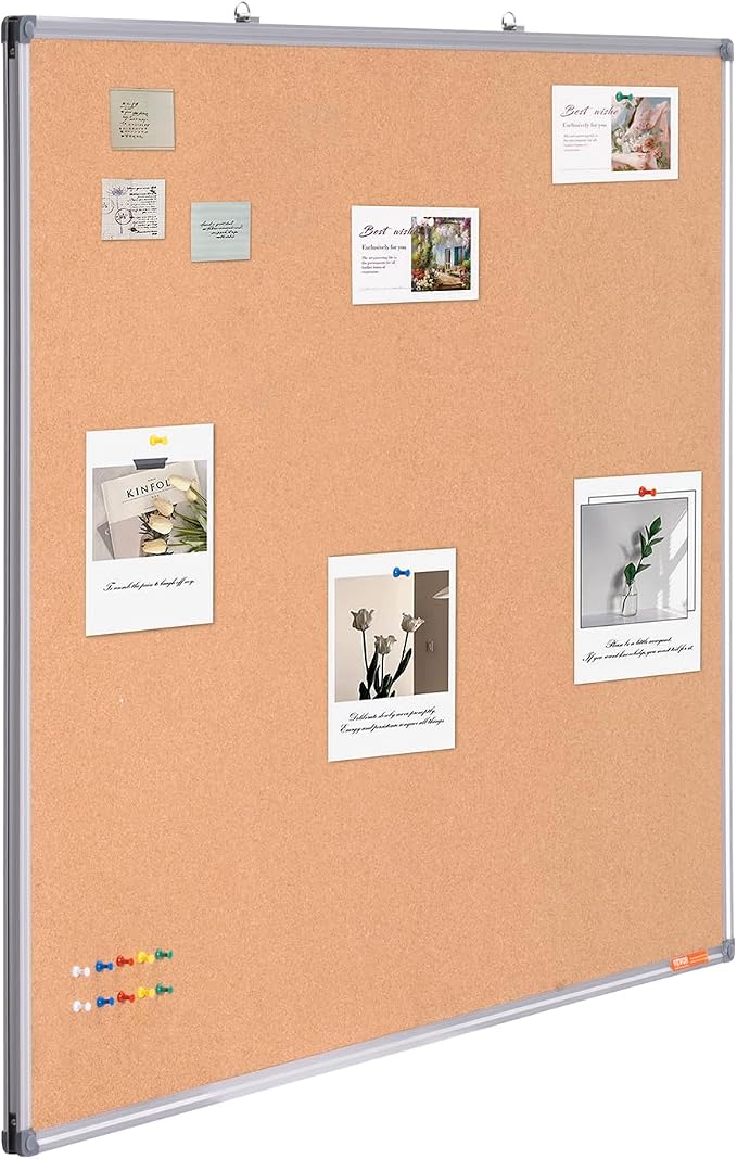 VEVOR 48"x36" Large Cork Board – Wall-Mounted Bulletin Board - Image 4