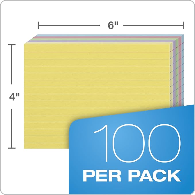 Oxford Ruled Color Index Cards, 100 Per Pack - Image 3
