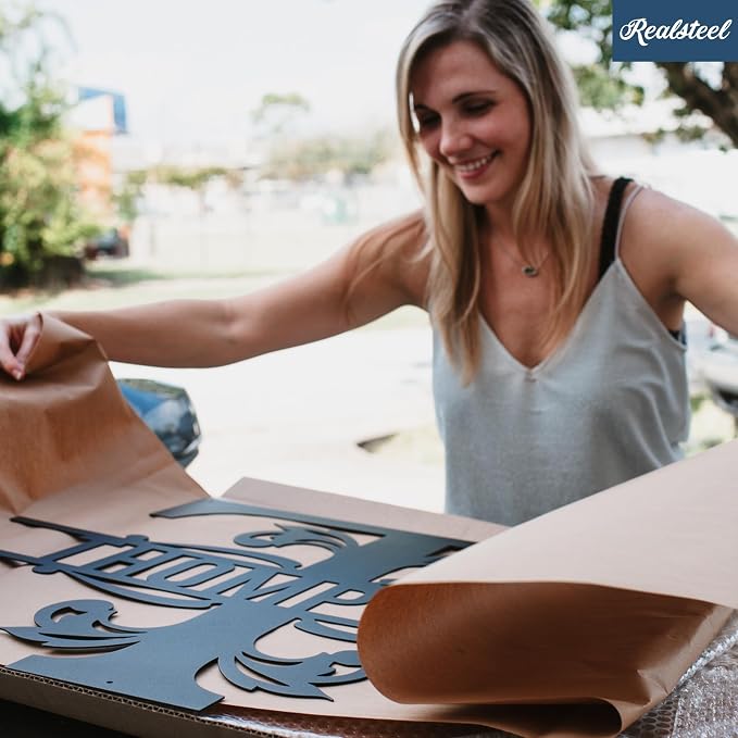 RealSteel, Metal Name Sign, Custom Steel Signs, Metal Wall Art, Split Letter - Image 2